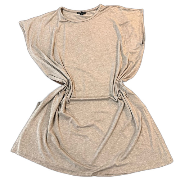 Eileen Fisher Tencel Tunic Tan Tarragon Neutral Minimalist Cap Sleeve Relaxed L - Picture 8 of 8